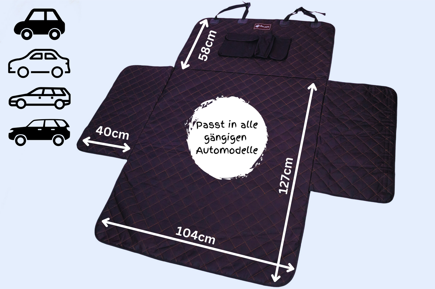 Universaler Kofferraumschoner inkl. Hunde Kühldecke - Wasserabweisend und Kratzfest - Premium Qualität foryou®