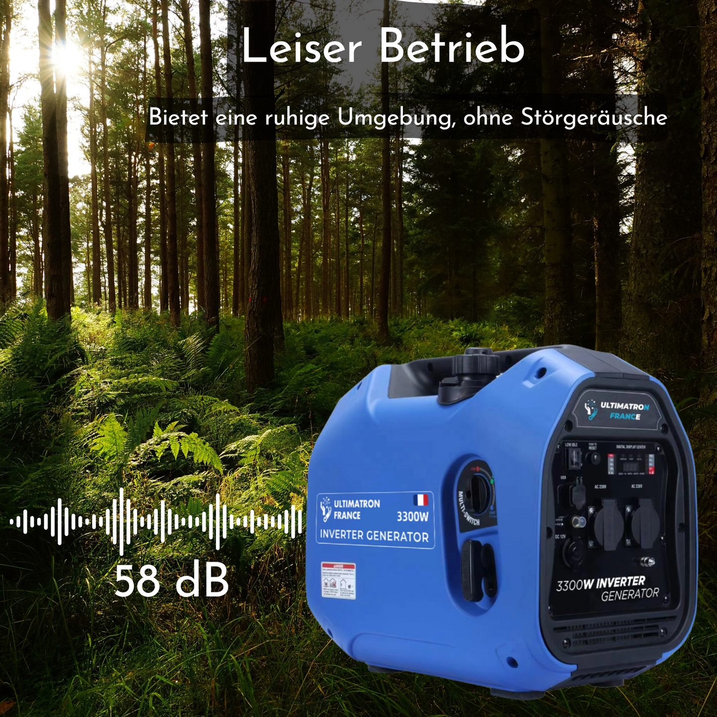 ULT-3300 Inverter Stromgenerator 3300W - 21kg - Benzin-Stromerzeuger - Notstromaggregat