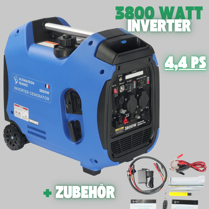 ULT-3800 Inverter Stromgenerator 3800W - 27kg - Benzin-Stromerzeuger - Notstromaggregat - mit Elektrostarter