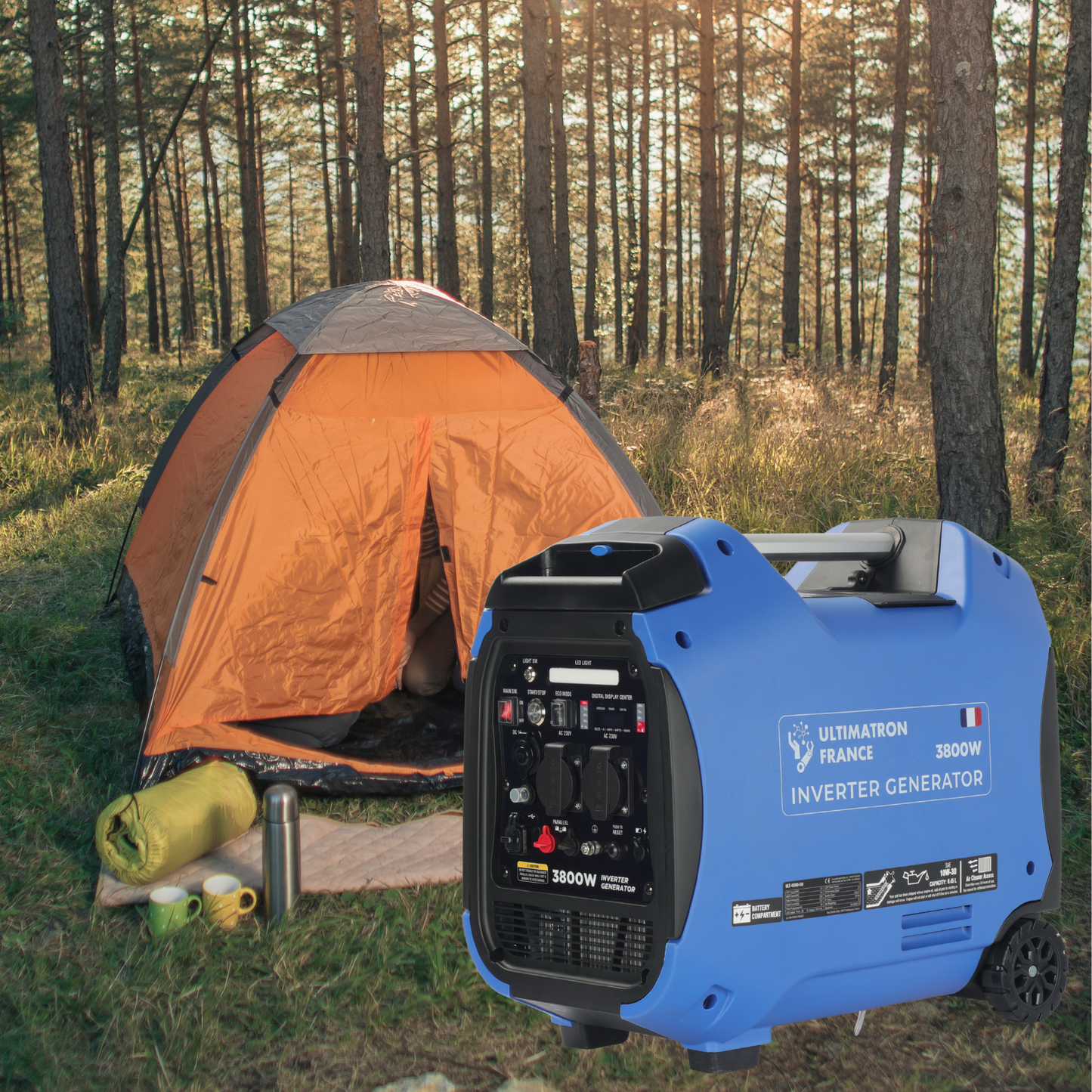 ULT-3800 Inverter Stromgenerator 3800W - 27kg - Benzin-Stromerzeuger - Notstromaggregat - mit Elektrostarter