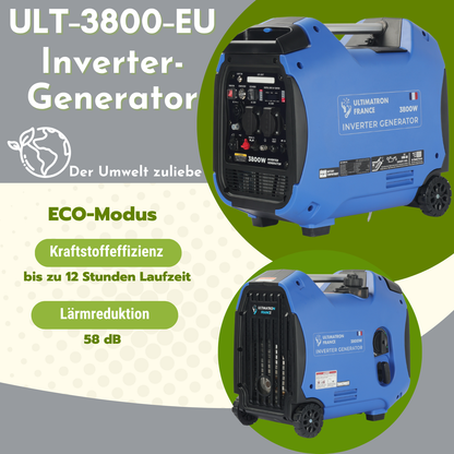 ULT-3800 Inverter Stromgenerator 3800W - 27kg - Benzin-Stromerzeuger - Notstromaggregat - mit Elektrostarter