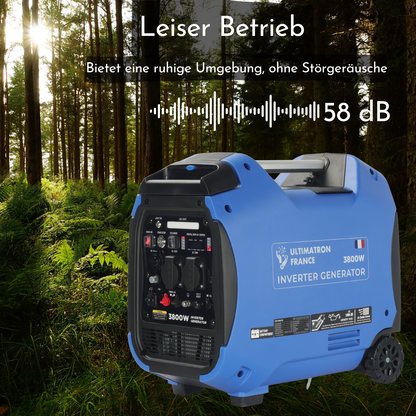 ULT-3800 Inverter Stromgenerator 3800W - 27kg - Benzin-Stromerzeuger - Notstromaggregat - mit Elektrostarter
