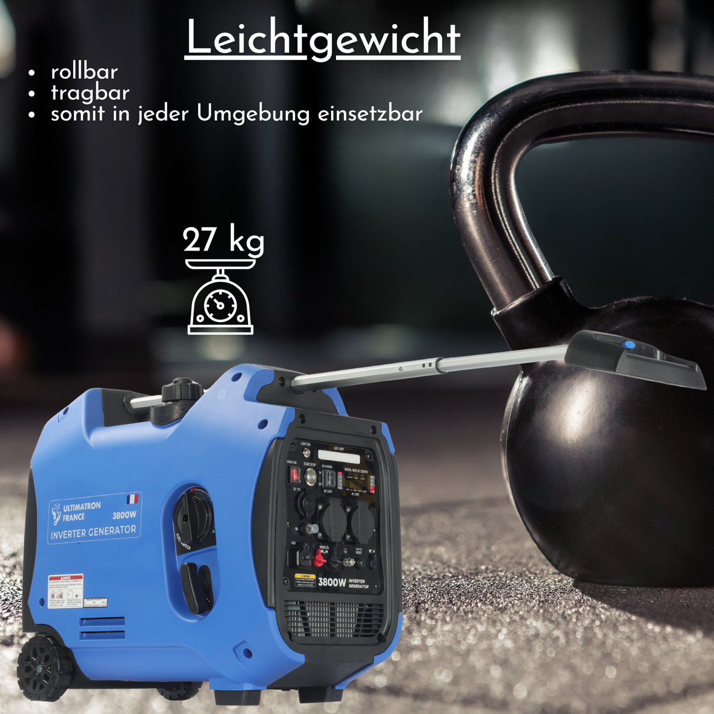 ULT-3800 Inverter Stromgenerator 3800W - 27kg - Benzin-Stromerzeuger - Notstromaggregat - mit Elektrostarter