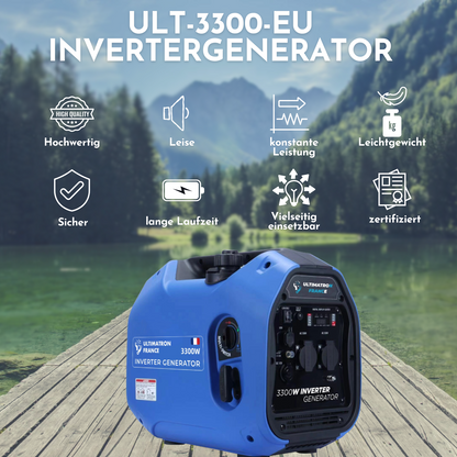 ULT-3300 Inverter Stromgenerator 3300W - 21kg - Benzin-Stromerzeuger - Notstromaggregat